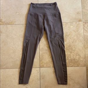 BY taupe legging with mesh side panels M